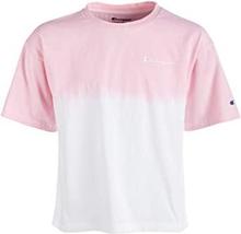 Champion Little Girls Dip-Dyed Colorblocked Logo-Print T-Shirt Pink/White 6 - £14.06 GBP