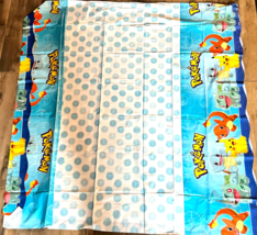 Pokemon Birthday Party Vinyl Tablecloth 54 x 96 inches Rectangle Multi Character - £7.66 GBP