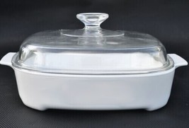 Corning Ware White Casserole  Microwave Browning Dish MW-A-10 w/ Pyrex Lid - $39.60