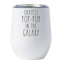 Okayest Pop-pop In The Galaxy Tumbler 12oz Father Funny Cup Xmas Gift For Dad - £18.44 GBP