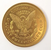 Collectible Readers Digest Lucky Sweepstakes Gold Colored Coin Token 100... - £3.99 GBP