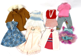 Vintage Barbie Skipper &amp; Clone Doll Clothes Lot Floral Ruffle Crochet Tutu - $35.00