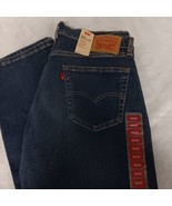 Levi&#39;s 505 Blue Jeans 34x34 Dark Wash New With Tags Stretch Denim - $54.95