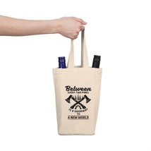 100% Cotton Wine Tote for 2 Bottles - Axes &amp; Trees Artwork - £25.38 GBP