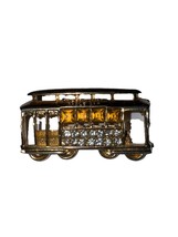 Vtg San Francisco Cable Car Trolly Pin w/ Clear Red Green Rhinestones Go... - $15.84
