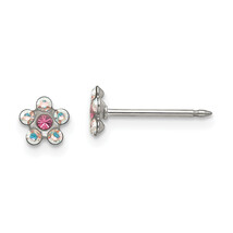 Inverness Stainless Steel Clear/Rose Crystal Post Earrings 120E - $39.07