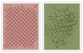 Sizzix Tim Holtz Texture Fades Alterations Collection Embossing Folders Checkerb - £25.63 GBP
