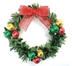 Festive Christmas Wreath cld6027 Dollhouse Miniature - $10.40