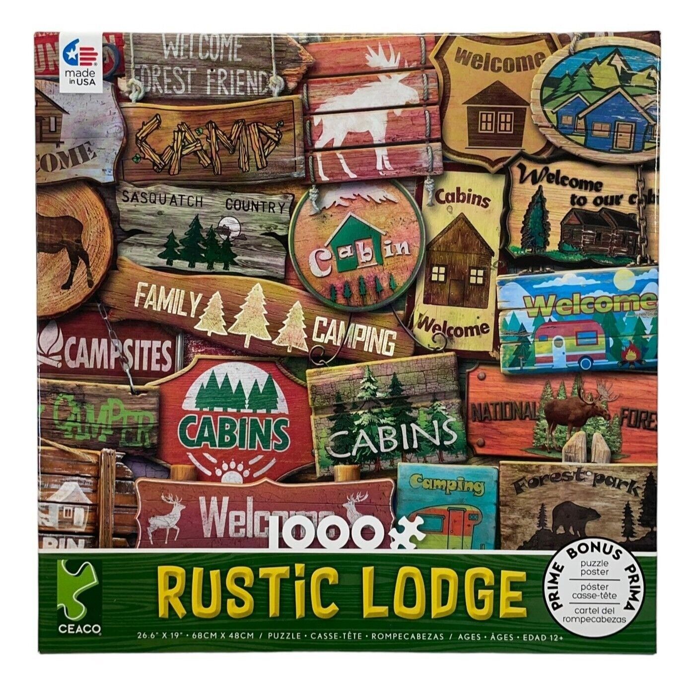 Primary image for Ceaco Puzzle Rustic Lodge Series 2 Camp Park Signs 1000 Piece