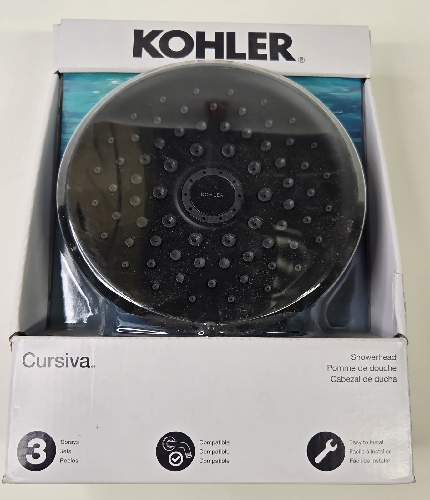 Kohler R27875-G-BL Cursiva 6.75 in. Wall Mount Fixed Showerhead - Matte ... - $32.90