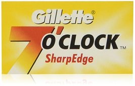 100 Gillette 7 O'clock SharpEdge Double Edge Safety Razor Blades - $21.85