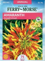 GIB Amaranth Joseph&#39;s Coat Flower Seeds Ferry Morse  - $10.00