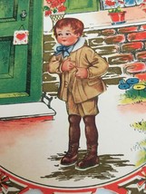 Whitney Vintage Valentines Day Card Boy in Circle Leaving Valentine on Door - £6.28 GBP