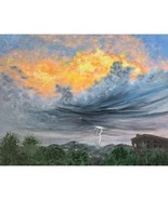 The Gathering Storm, 11 x 14 Acrylic Landscape Painting by Deb Bossert A... - £130.17 GBP