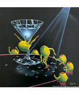Michael Godard Even Dirtier Martini Offset Lithograph Olives Dancing Str... - £97.34 GBP