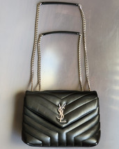 Authentic Yves Saint Laurent YSL Loulou Black Quilted Leather Shoulder Bag - $2,474.01
