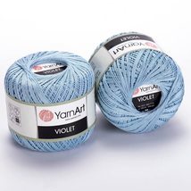 Yarn Art 2 Skein(Ball) YarnArt Violet,100 Percent Mercerized Cotton Yarn and Cro - £10.83 GBP+