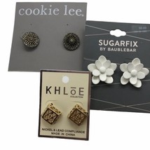 Lot of 3 Earring pairs SUGARFIX by BAUBLEBAR Khloe Cookie Lee retro flow... - £11.81 GBP