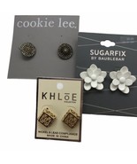 Lot of 3 Earring pairs SUGARFIX by BAUBLEBAR Khloe Cookie Lee retro flow... - £11.62 GBP