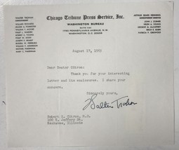 Walter Trohan (d. 2003) Autographed Signed Vintage 1965 Letter TLS - £31.96 GBP