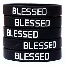 BLESSED Wristband Lot - Set of Inspirational Silicone Bracelet Wrist Bands - $7.80+