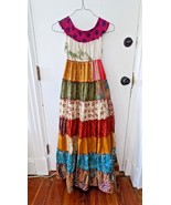 Shop Therapy bohemian full length maxi dress multi-color patchwork size ... - £238.16 GBP