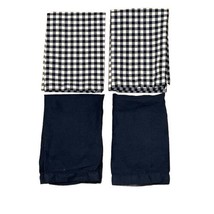 Pottery Barn Blu Navy Bianco Quadretti Cotone Tovaglioli Set Di 4 - $17.71