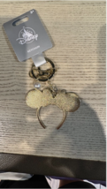 Disney Parks Minnie Mouse Ears Headband Keychain with Lobster Claw Gold ... - $465.48 MXN