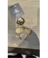 Disney Parks Minnie Mouse Ears Headband Keychain with Lobster Claw Gold ... - $465.48 MXN