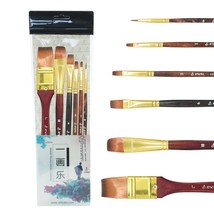 ArtPro Brush Set - 6Pcs Professional Nylon Hair Flat Brushes for Acrylic, Gouach - $24.74