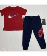 Nike Tee Shirt &amp; Joggers Sweatpants Set Outfit Jumbo Futura Fleece Sz 2T - £23.10 GBP