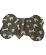 Thro Marlo Lorenz Pet Dog Placemat Bone Shape Puppy Gray White  Cotton 1... - £13.29 GBP