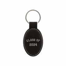 Graduation Gifts Class of 2024 Engraved Leatherette Keychain for Men Women Oval  - £8.59 GBP