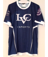 Akquire LVC esports shirt size L men blue short sleeve silky feel - £6.25 GBP