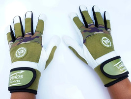 Kids Baseball Batting gloves Velos Sports® Durable Genuine Leather Green... - $26.99