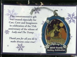 Disney Cast Member Family Holiday Celebration 2010 Lady And The Tramp Ornament - $9.95