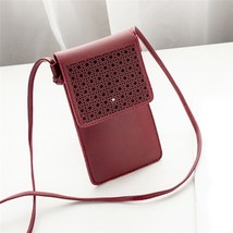 Touch Screen Cell Phone Bag Transparent Women Handbag PU Leather Messenger Walle - £13.90 GBP