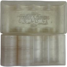Vintage Tipper Poker Chips Tupperware Clear White Color 1-1/2&quot; Diameter - £10.97 GBP