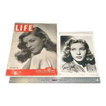 Lauren Bacall Signed Vintage Celebrity Autograph Photo Life Magazine Oct 1944 image 2