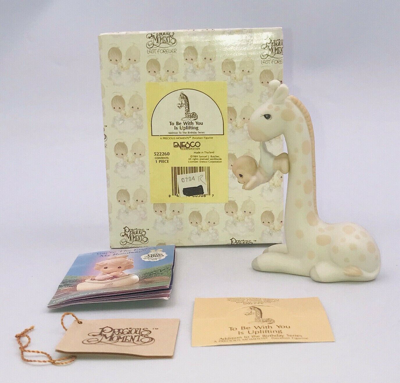 1989 Precious Moments To Be With You Is Uplifting 522260 Giraffe w/ Baby - $11.29
