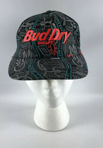 Vintage Bud Dry Draft Snapback Baseball Hat by Stylemaster - 1990s Gray Teal - £39.68 GBP