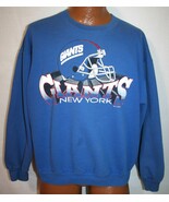 Vintage 90s NEW YORK GIANTS Helmet Graphic 50/50 Blue SWEATSHIRT L NFL F... - $555.02 MXN