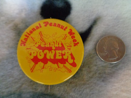 National Peanut Week Peanut Power Yellow &amp; Red Pinback Button 2 1/4&quot; - £2.33 GBP