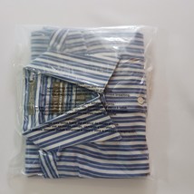 Van Heusen Fitted Men's White & Blue Stripes Cotton Blend Button Up Shirt Size M image 14