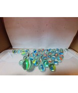 Glass Cat&#39;s Eye Marbles Blue, Orange &amp; White &amp; 11 other(1 Shooter &amp; 40 M... - €25,51 EUR