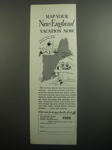 1937 New England Council Ad - Map your New England vacation now - £14.78 GBP