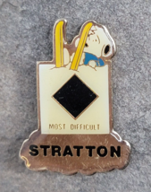 STRATTON Most Difficult Ski Crash Peanuts Vintage Souvenir Lapel Hat Pin Vermont - £15.97 GBP