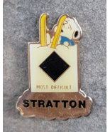 STRATTON Most Difficult Ski Crash Peanuts Vintage Souvenir Lapel Hat Pin... - £15.71 GBP