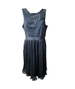 NWOT Women&#39;s Black Sleeveless Caged Neck Pleated Dress Size S/M - $22.99