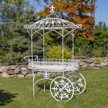 Zaer Ltd. Parisian Inspired Flower Cart with Fleur-De-Lis Details La Rochelle (A - $1,194.95